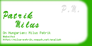 patrik milus business card